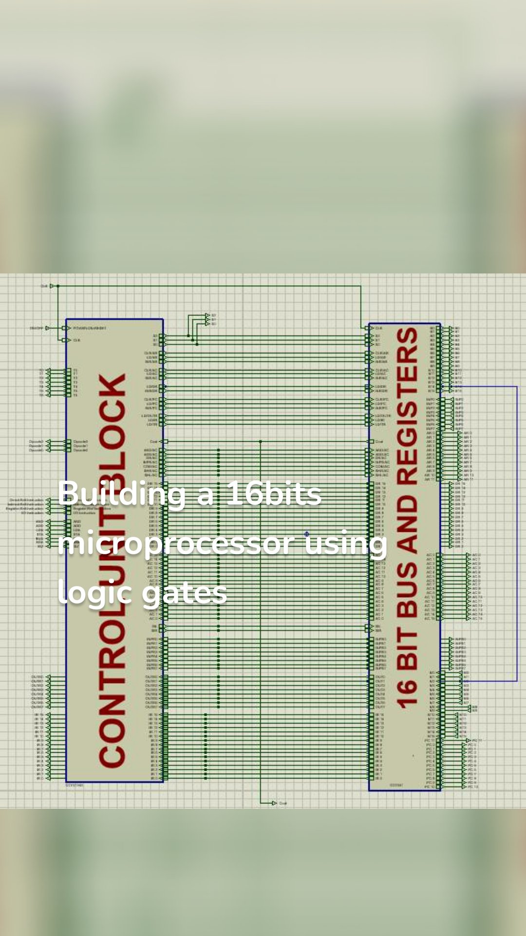 Building a 16bits microprocessor using logic gates
